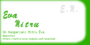 eva mitru business card